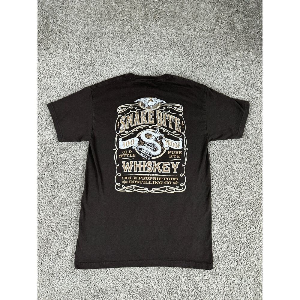 Call Your Mother Shirt Mens M Brown Snake Bite Whiskey 100 Proof Pure Rye Casual